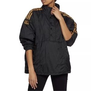 IVY PARK Black Bomber Jacket with Gold Stripes